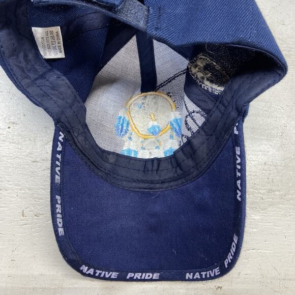 Native Pride Indian Dream Catcher Feather Shadow Navy Blue Embroidered Cap Hat - Picture 7 of 9